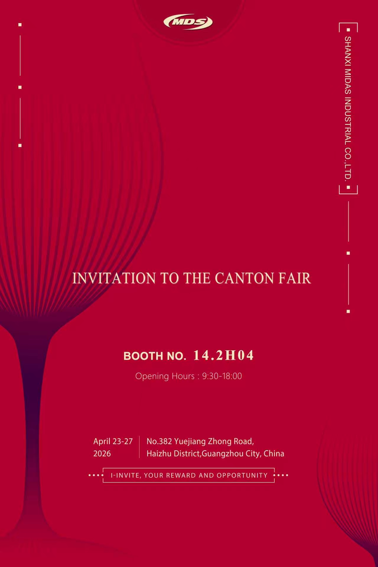139th Canton Fair | Sincerely Invitation from MIDAS Glass Homeware