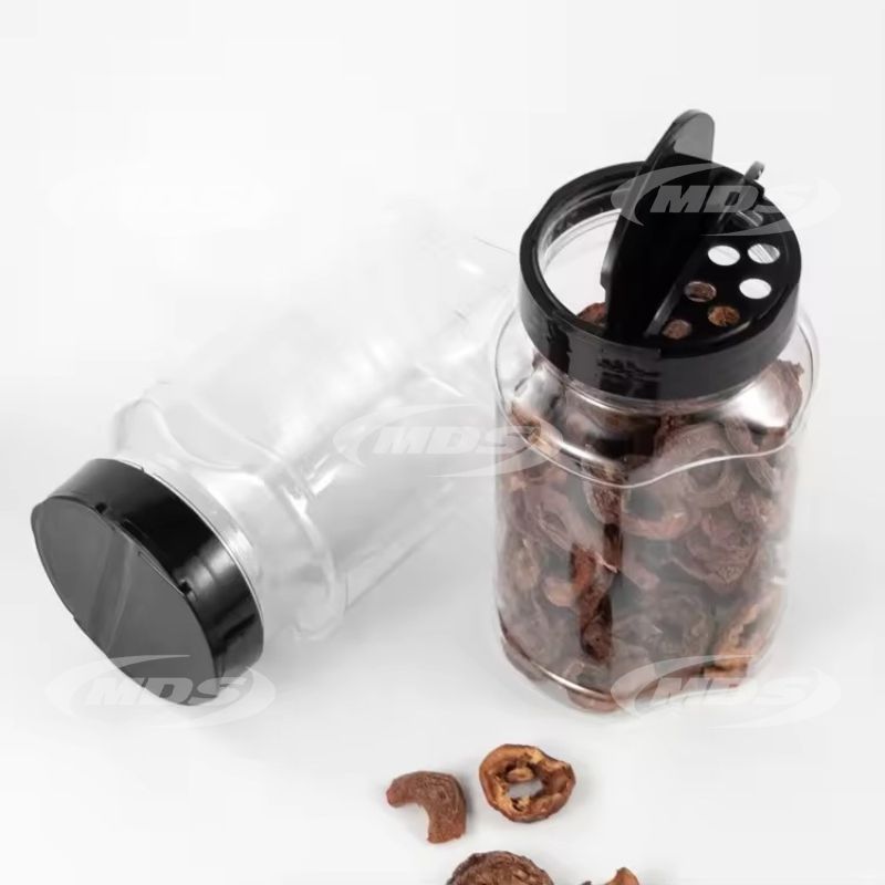 BPA Free Wholesale Plastic Seasoning Jars for Spices Custom Packaging Plastic Spice Bottles With Black Cap