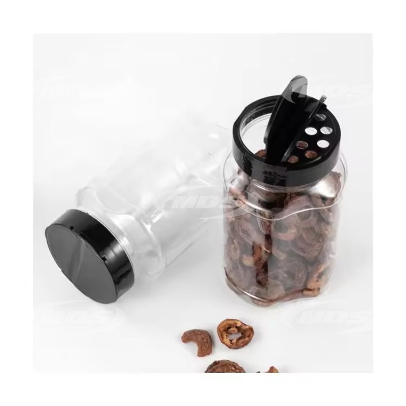 BPA Free Wholesale Plastic Seasoning Jars for Spices Custom Packaging Plastic Spice Bottles With Black Cap