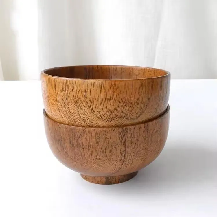 Wholesale kids wood bowl polishing decorative handmade wood bowls for food