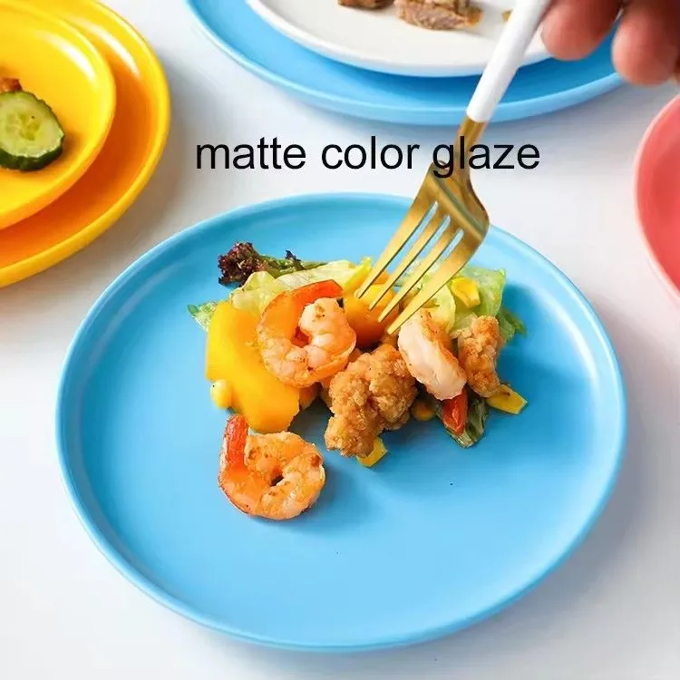 Hot hotel ceramic dinner steak plates porcelain luxury plates sets matte sushi set plates