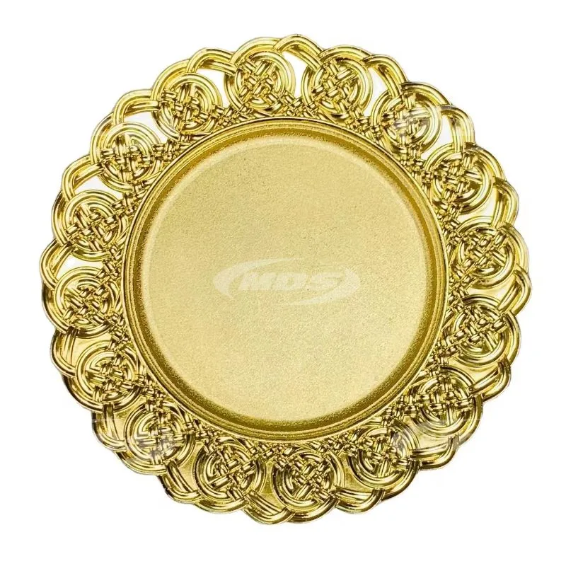 Hot Sale Bulk 13 Inch Round Gold Plastic Party Wedding Charger Plates