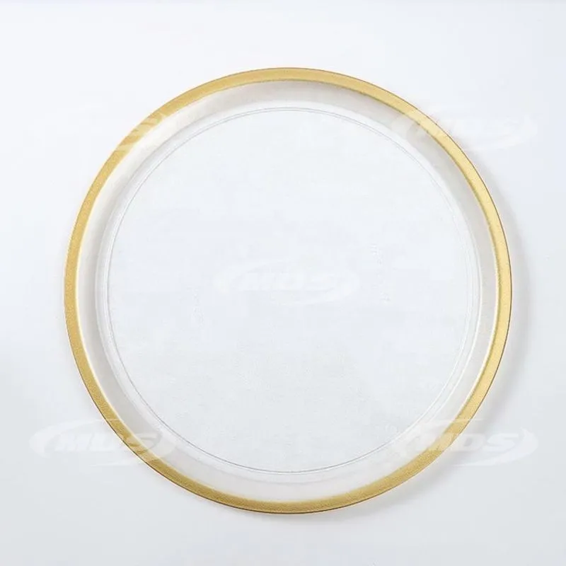 Hotel Restaurant Plate Dining Table Setting Gold Rim Wedding Transparent Plastic Charger Plate