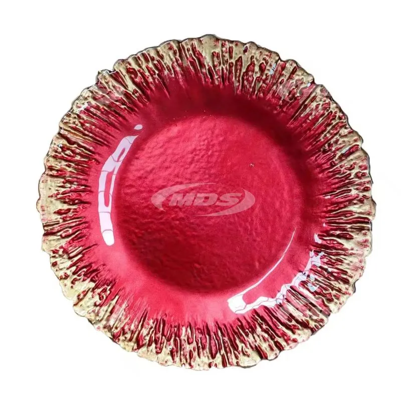 Luxury 81113 Inch Glass Charger Plate Big round with Gold Silver Trim Clear Wedding Banquet Table Ware Durable