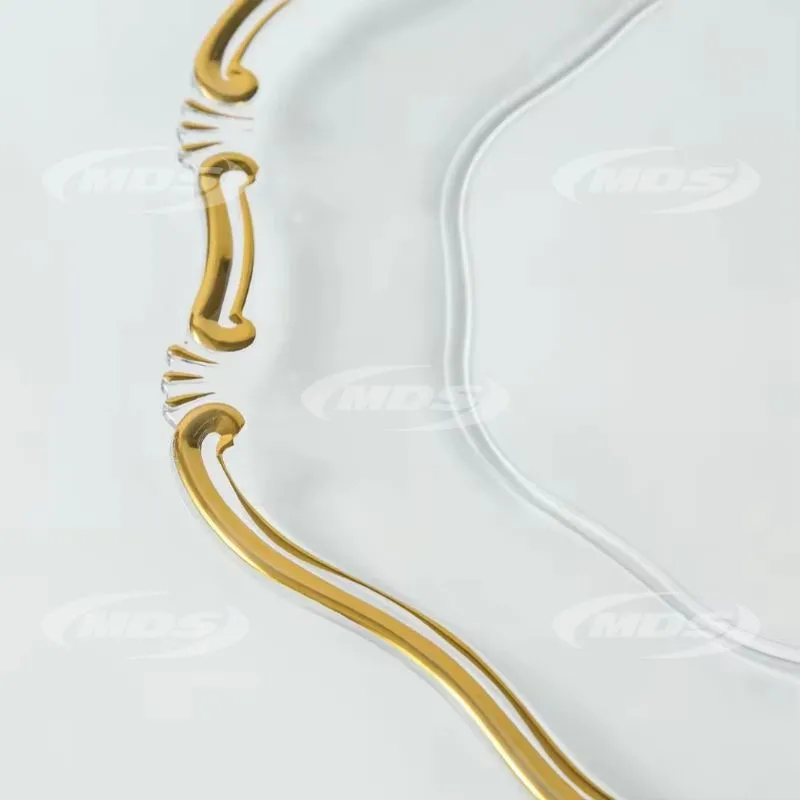 Luxury Style Table Decoration Reef Charger Plate Gold Round Plastic Under Plates for Wedding Party Carton Modern Plate Dish 33cm