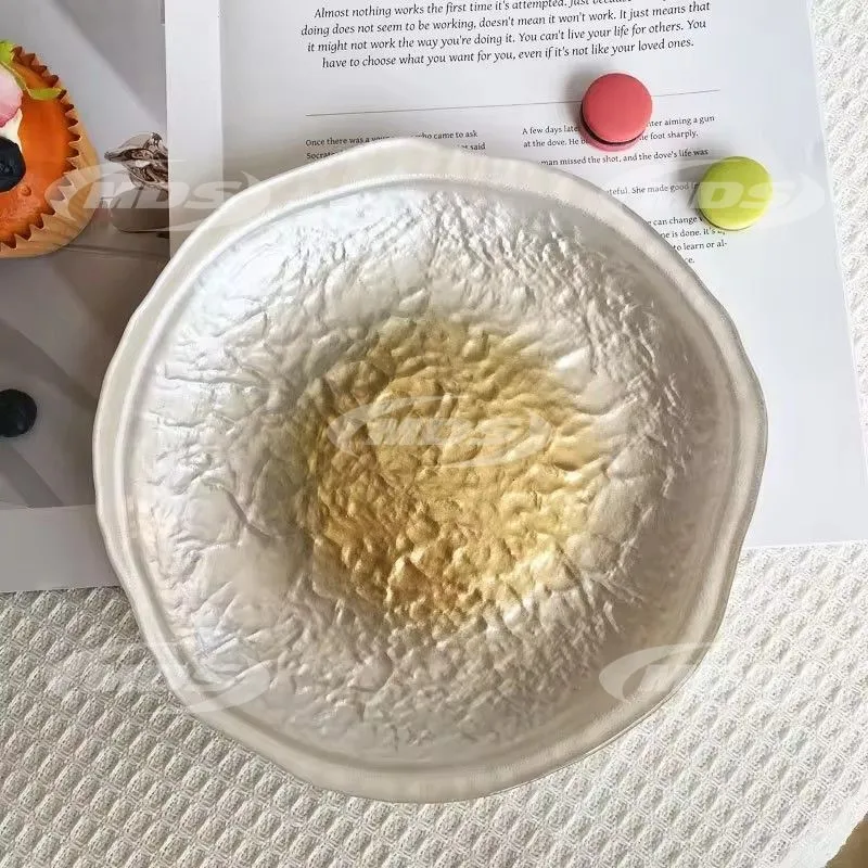 Modern Glam Royal Porcelain Embossed Lace Design White Ceramic Bowl Dining Plate Catering Dishes Hotels Travel Summer Occasions