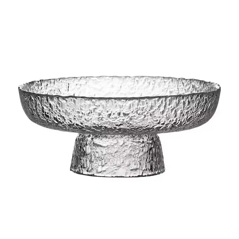 Salad Dessert Plate creative high foot fruit plate glass fruit charger plate