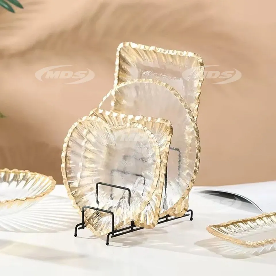 China leading manufacturer & exporter of Creative gold foil irregular glass plate