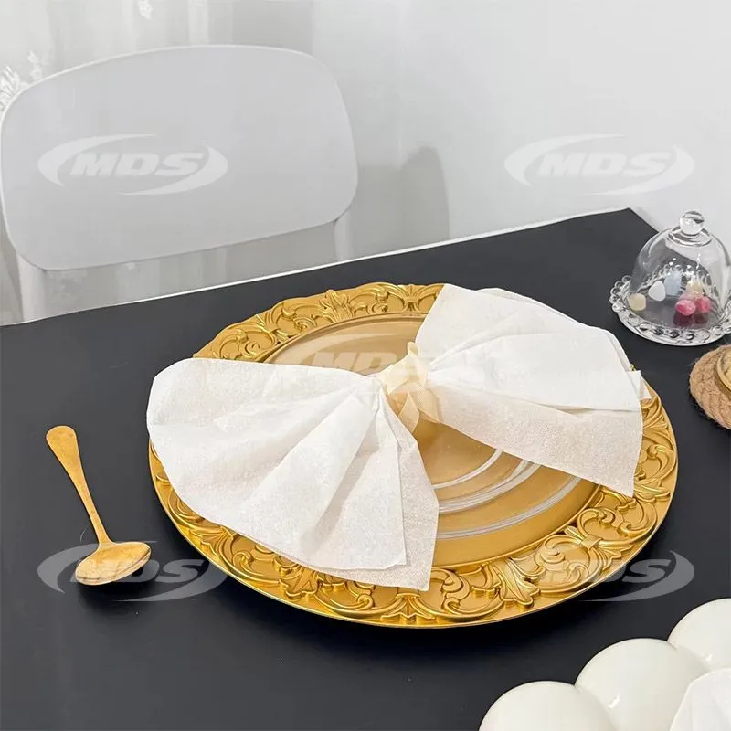  wholesale Gold plastic Charger Plates