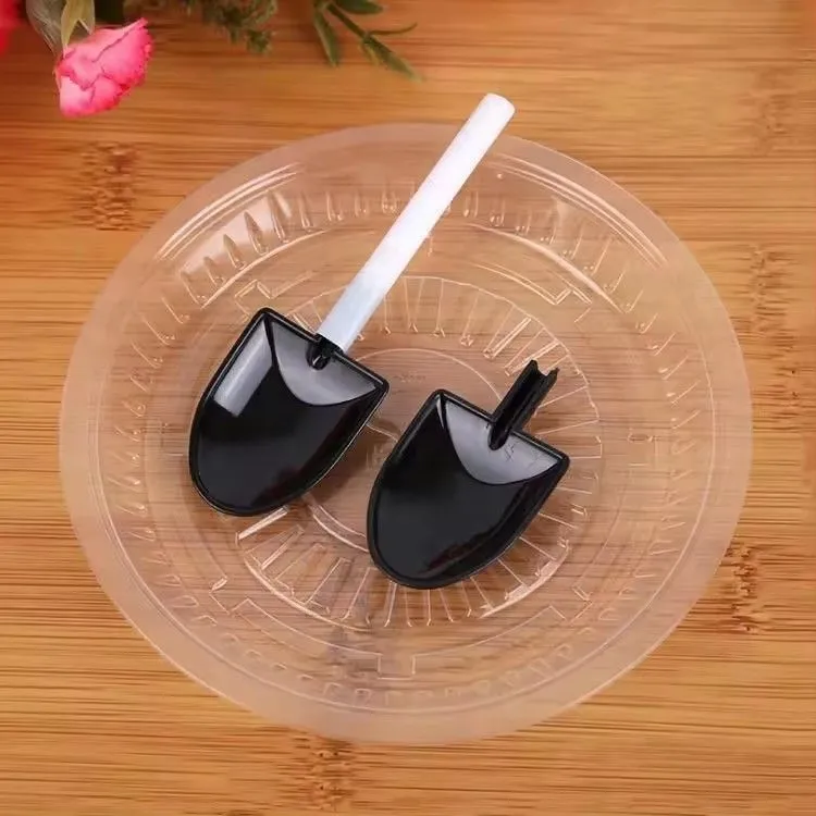 Disposable plastic shovel shape dessert spoon mini pudding ice cream spoon shovels