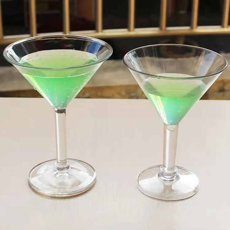 Hot selling OEM 6oz disposable pc cocktail glass clear plastic martini glass