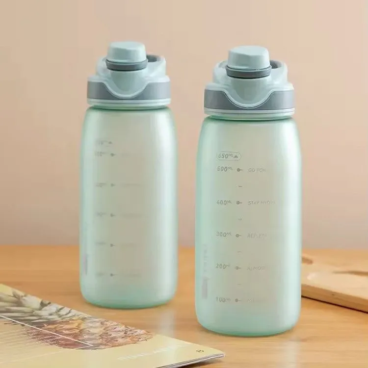 Outdoor candy color scale motivational water bottles direct drinking sports frosted water bottle for gym