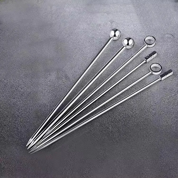 Stainless steel custom fruit needle cocktail bar sign drink pick spear party tools fruit needles