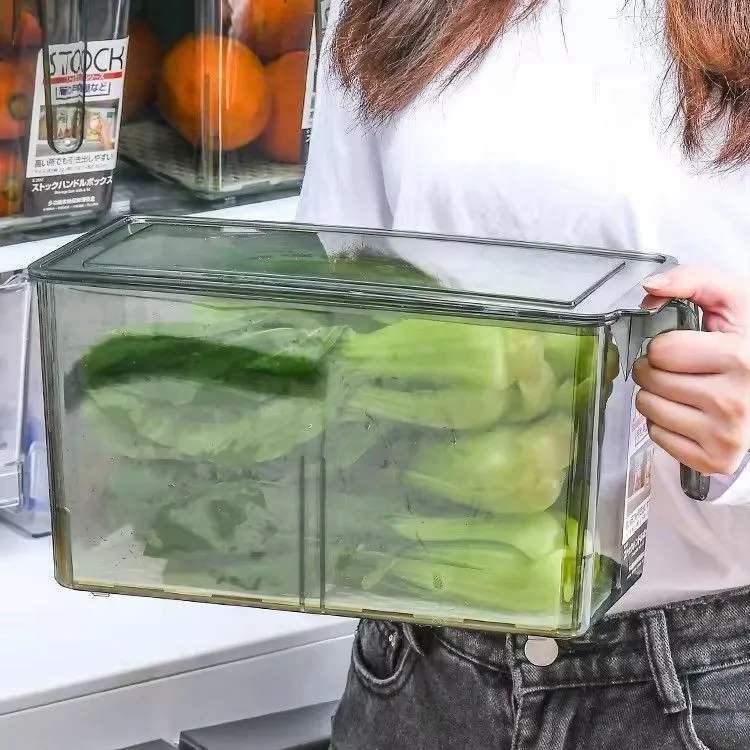 Fridge organizer refrigerator clear food container stackable fresh-keeping vegetable fruit storage box