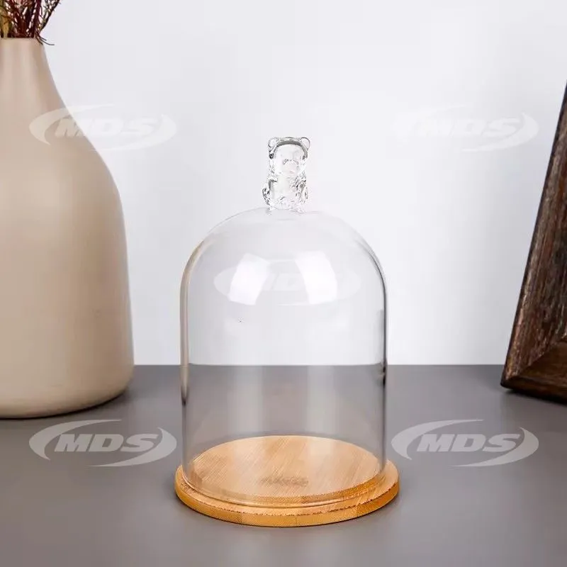 Factory direct wholesale immortal flower transparent dustproof glass cover high borosilicate micro landscape glass cover