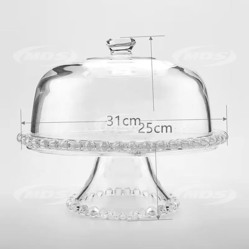 Factory Hot Sale Gold Colored Decorative Glass Fruit Dish Glass Dinner Cake Cover plate