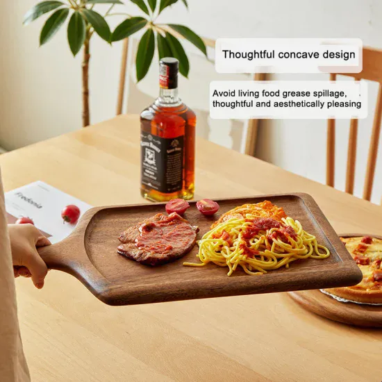 Solid Wooden Steak Plate Restaurant Walnut Wood Pizza Board Western Food Fruit Serving Boards