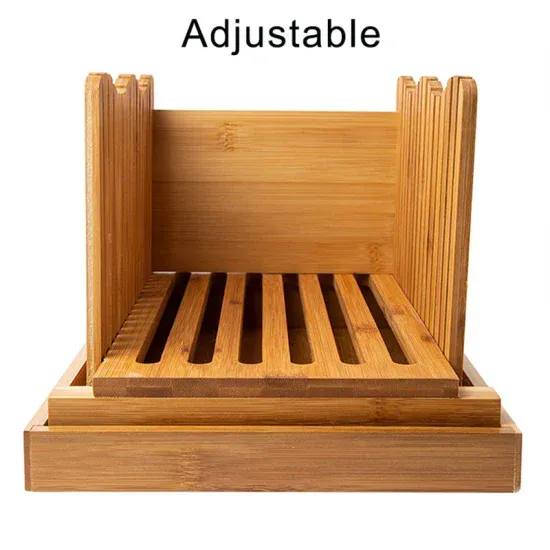 Foldable Bamboo Bread Slicer Cutter Adjustable Loaf Cutter Commercial Household Bamboo