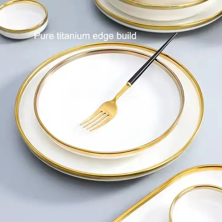 Nordic matte handmade white ceramic dinnerware porcelain vs ceramic porcelain dinnerware sets