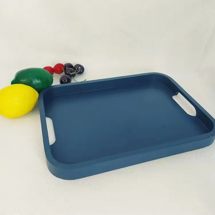 Wood handle food breakfast tray organizer hotel restaurant moradi color bamboo serving tray