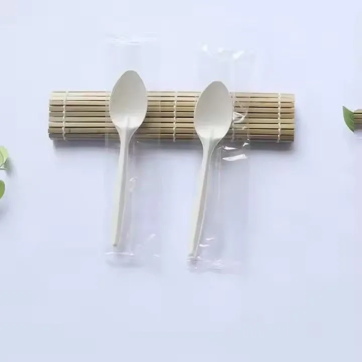 Wholesale biodegradable cutlery 7inch corn starch spoons plastic disposable spoon