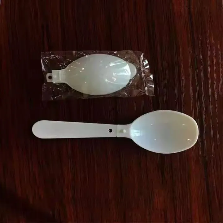 OEM PP custom color white disposable plastic ice cream foldable spoon