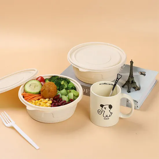 Biodegradable Fast Food Packaging Lunch Bowl Take Away Cornstarch Salad Disposable Bowl