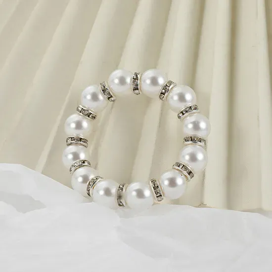 Wedding Banquet Party Decor Napkin Holder Decorative Dinner Table White Pearl Beads Napkin Rings