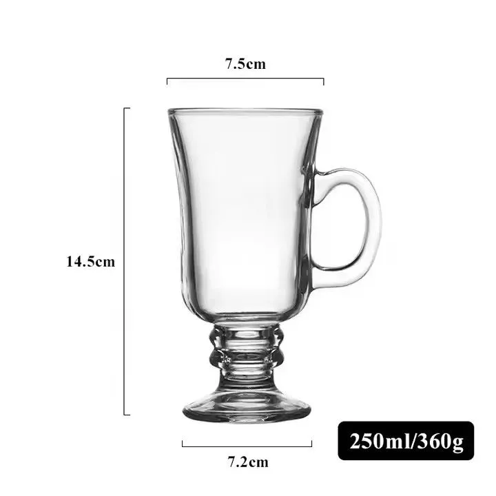 Creative customized handle design hear-resistant glass iced coffee cup milk tea cup