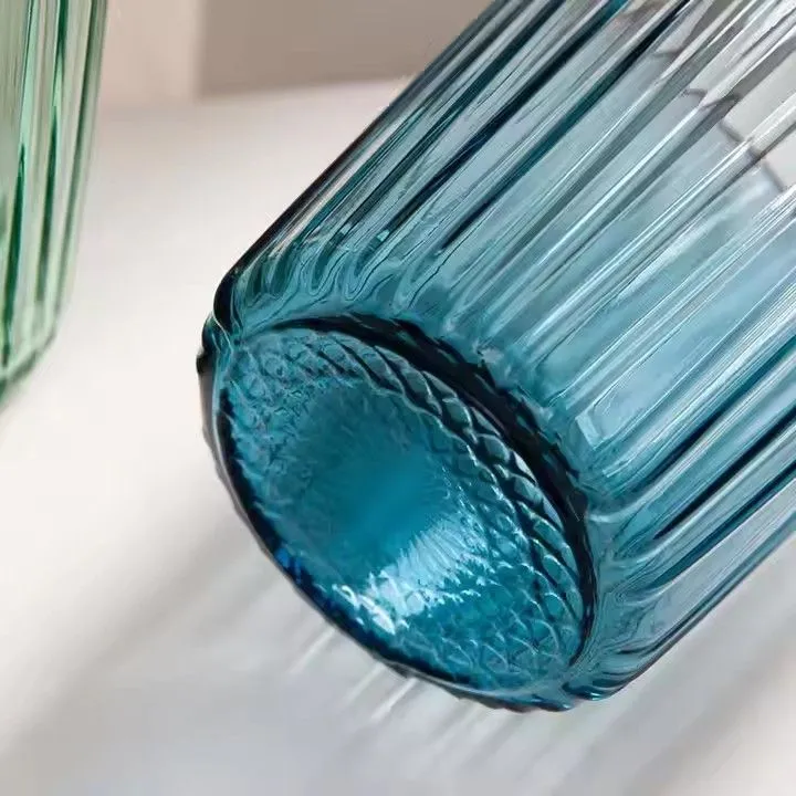 280ml Wholesale Custom Mug High Borosilicate Glass Cups Shot Glasses Striped Glass Water Mug Tumbler Cup