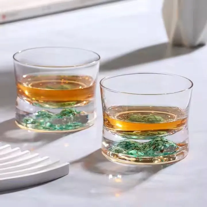 Whiskey Decanter and Glass Set Crystal Whiskey Rocks Glass Set