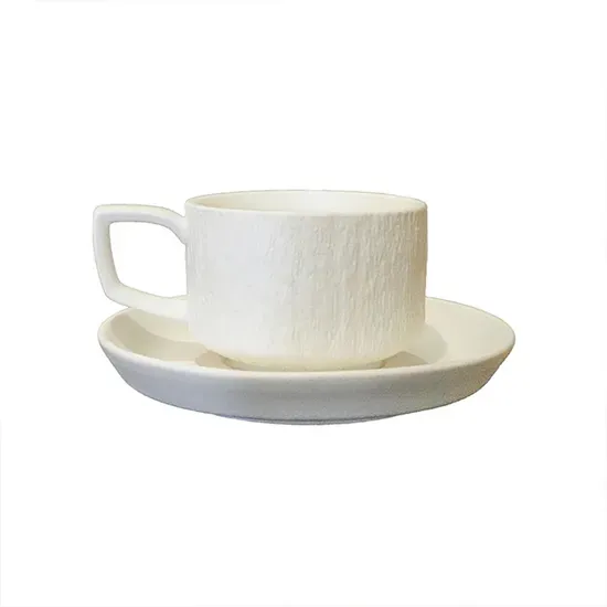 Creative Ceramic Drinkware Ceramics Cappuccino Mug Stone Pattern Ceramic Cup&Saucer