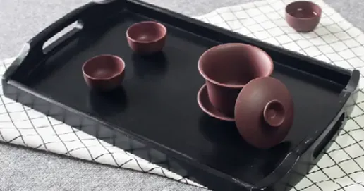 black wood tray