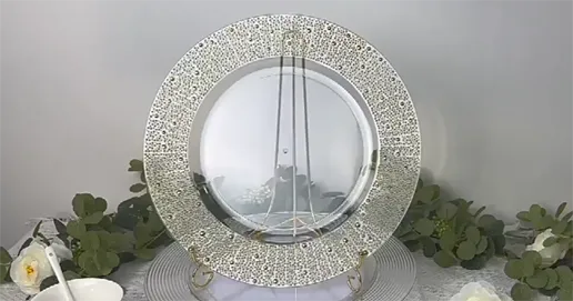 gold beads charger plate