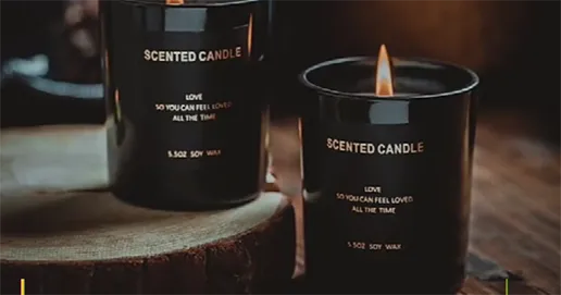 black scented candle