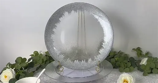 silver rim charger plate