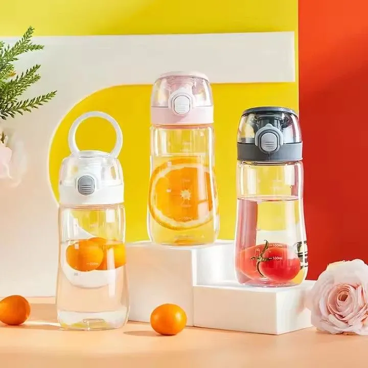 Leak proof lid 450ml summer outdoor sports water bottles portable plastic school water bottle