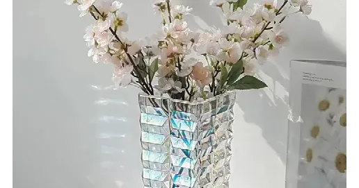 flower tall glass vase