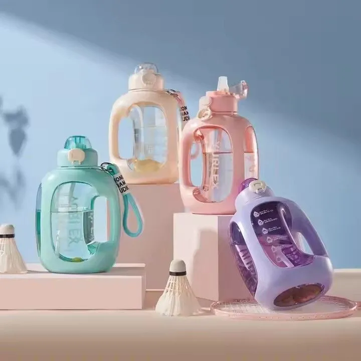 1500ml water bottle BPA free sports cup with motivational time leakproof fitness water bottle