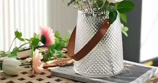 leather tote bag vase