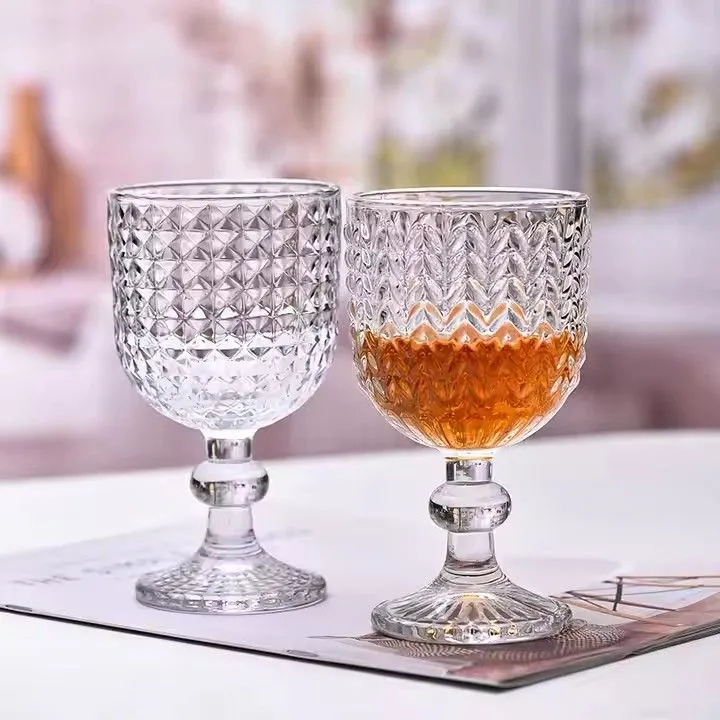 Wholesale Vintage Luxury Clear Crystal Red White Wine Glasses For Home Wedding Decorations