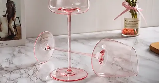 slanted rim wine glass
