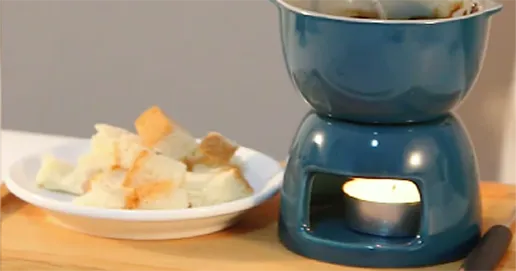 ceramic mini fondue set