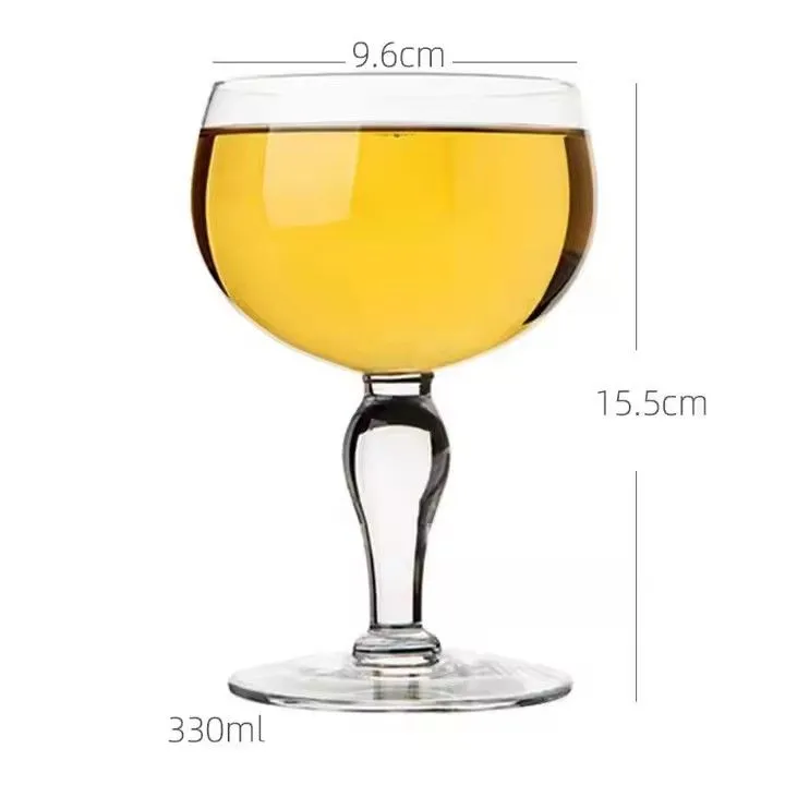 Wholesale Water Drinking Goblets Embossed 330ml Vintage Clear Glass Wine Goblet Gin Cocktail Glasses