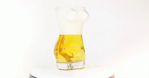 naked woman shape beer glass