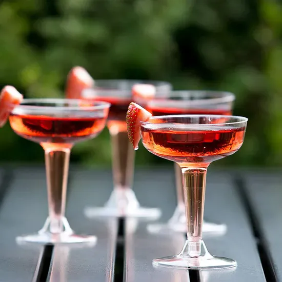 BPA Free Plastic Glass Clear Reusable Coupe Cocktail Glasses Party Tableware 130ml Champagne Glasses