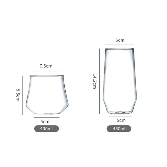 Eco Friendly Products 2024 Handmade High Borosilicate Glass Tea Cup Clear Ice Coffee Mugs Glass for Gifts Custom Logo