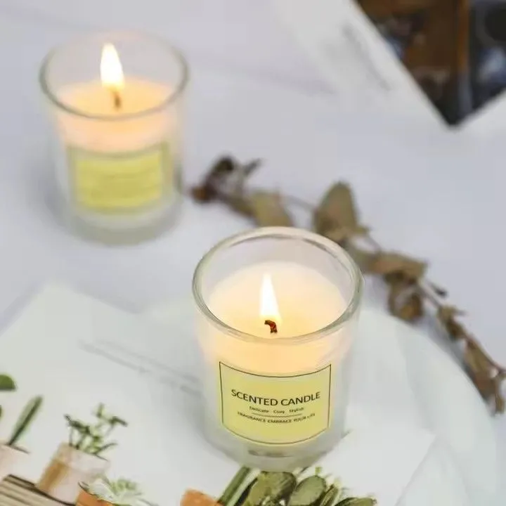 Home decoration custom new arrivals soy wax aroma candles wedding gifts glass jar scented candle