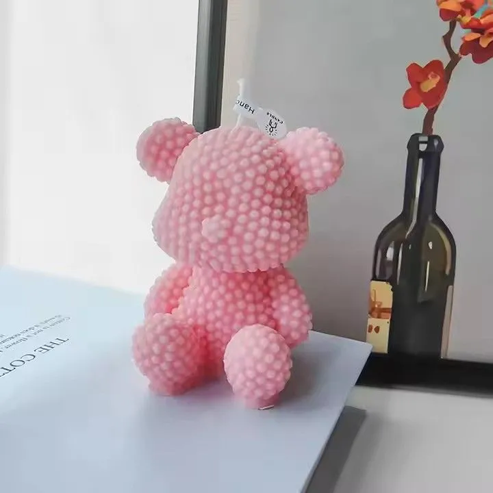 Handmade pearl bear scented aromatherapy candle home birthday gift smokeless home decor candle