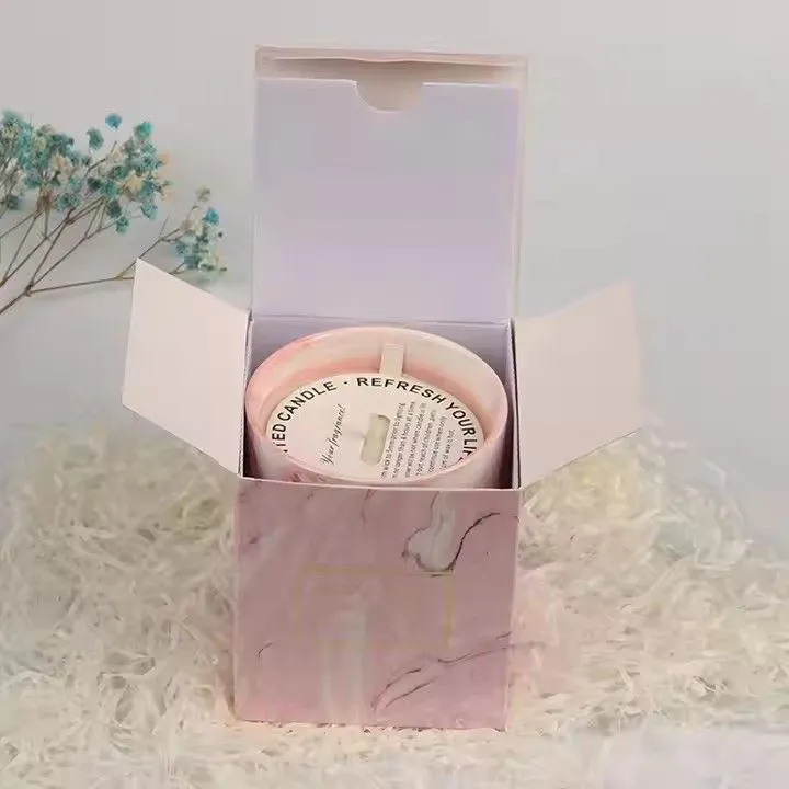 Nordic marble ceramic mug burning scented candles fresh natural edible soy wax candle